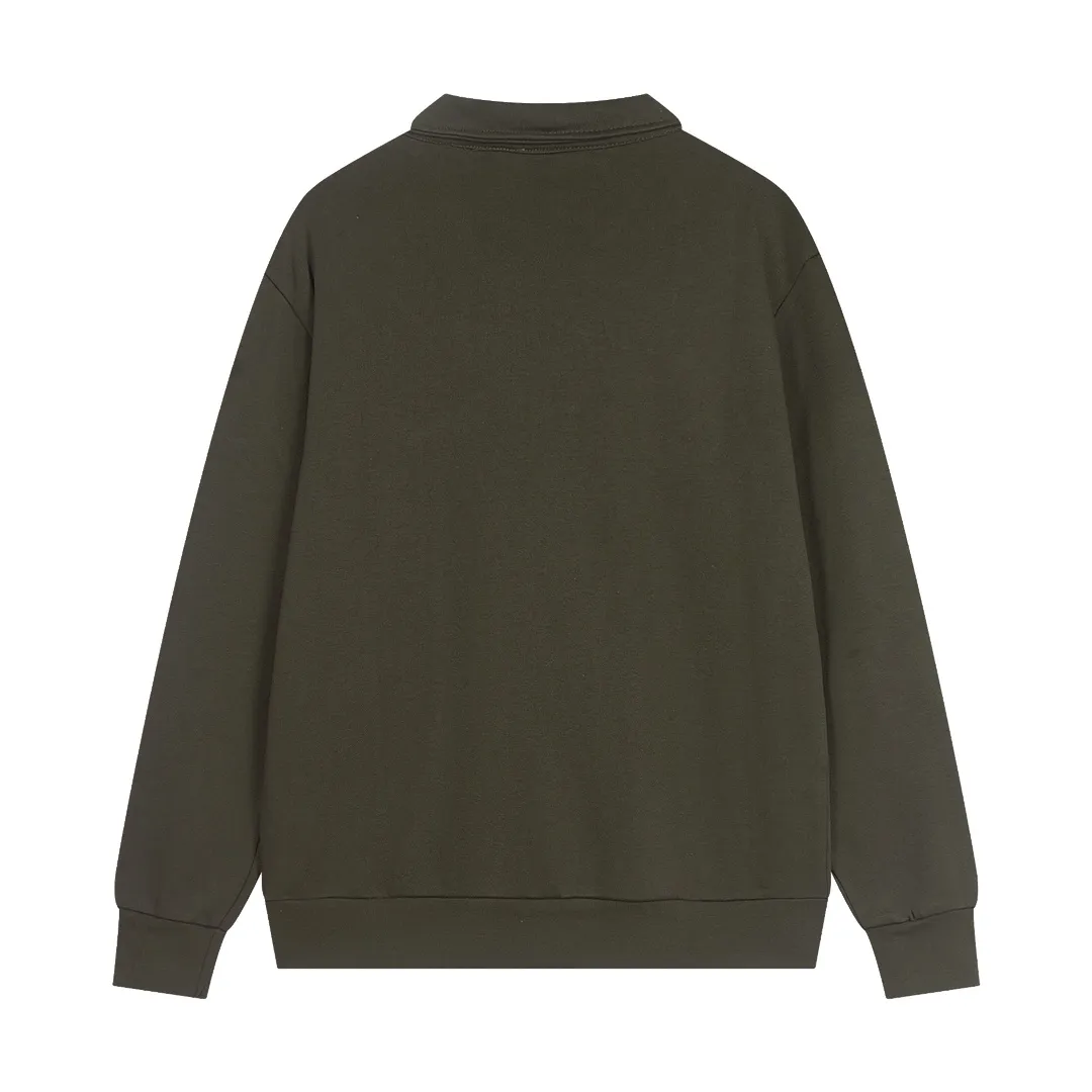 P220 Color: Gray Green/Khaki/Original White Size: S M L This year’s ultra-popular half-zipper design gives the upper body an old-money and lazy look. When the zipper is opened, it can be used as a large lapel, making it more fashionable! Comes with a comfortable and comfortable label, one-click dressing without any brain-braining